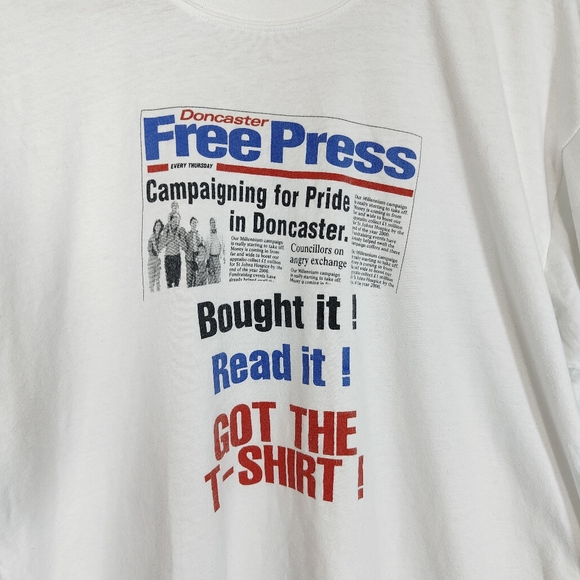 Hanes Top Vintage T-Shirt Size XL Free Press Doncaster Short Sleeve - Picture 3 of 7